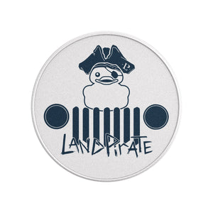 Land Pirate Pearl White Carbon Fiber Vinyl / Shaka the Ducker | Tire Cover | Jeep | Bronco | RV | MADE IN THE USA |