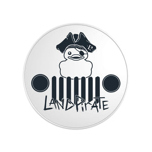 Land Pirate White Vinyl / Shaka the Ducker | Tire Cover | Jeep | Bronco | RV | MADE IN THE USA |