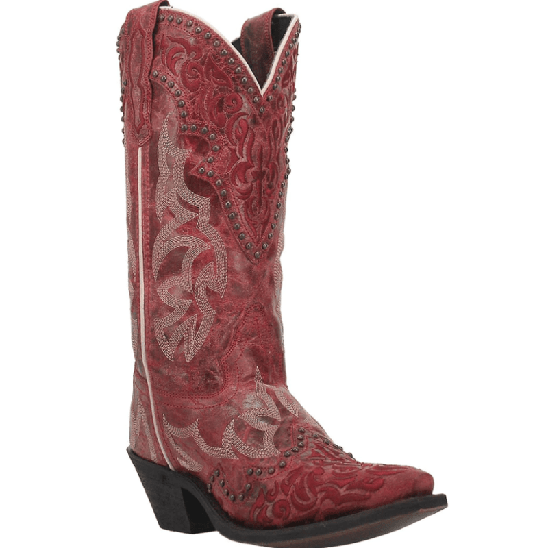 Corral Red Cowhide Cowgirl Boots - Snip Toe