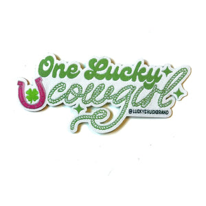 Lucky Chuck™ One Lucky Cowgirl Green Iron-on Patch