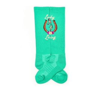 Lucky Chuck™ Socks Lucky Living Island Cowgirl Turquiose Performance Socks