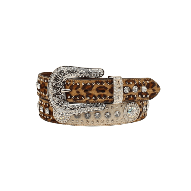 Nocona Women s Calf Hide and Leopard Print Bling Belt N320003402 Russell s Western Wear Inc