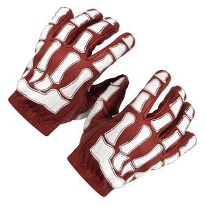 Maroon Bell Outdoor® Gloves Skeleton Leather Motorcycle Gloves - Red-White