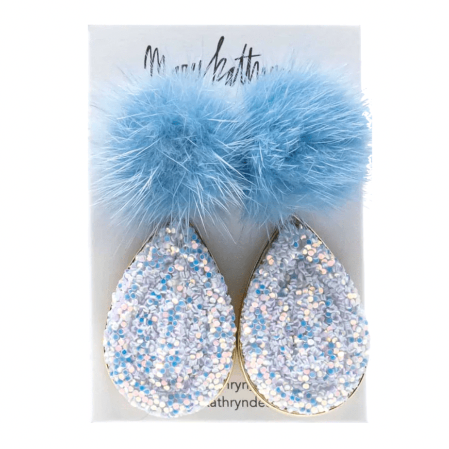 Mary Kathryn Design Earrings Blue Lacey Puff Earrings