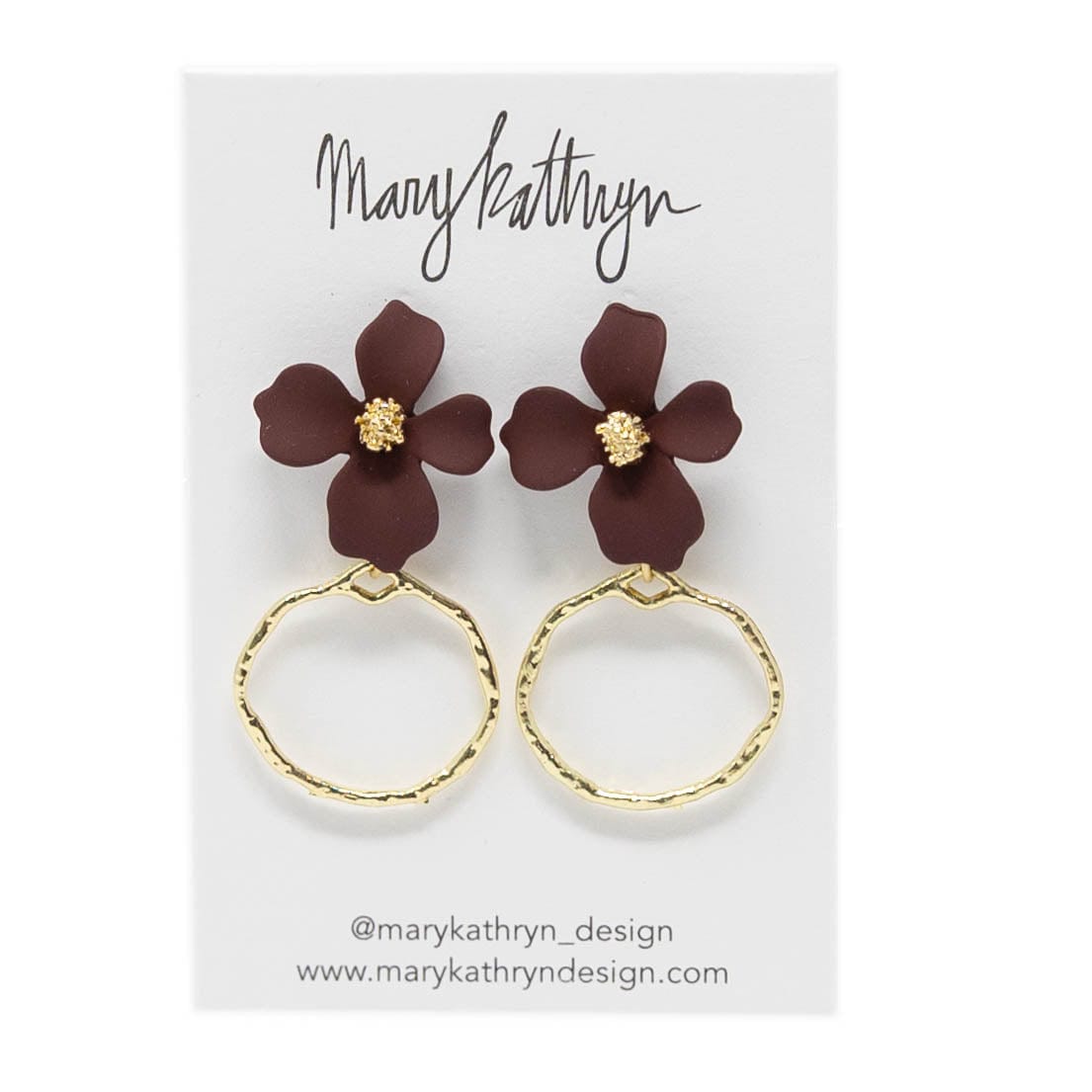 Mary Kathryn Design Earrings Burgundy Lillian Flower Drop Earrings