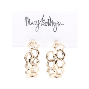 Mary Kathryn Design Earrings Gold Chain Hoops