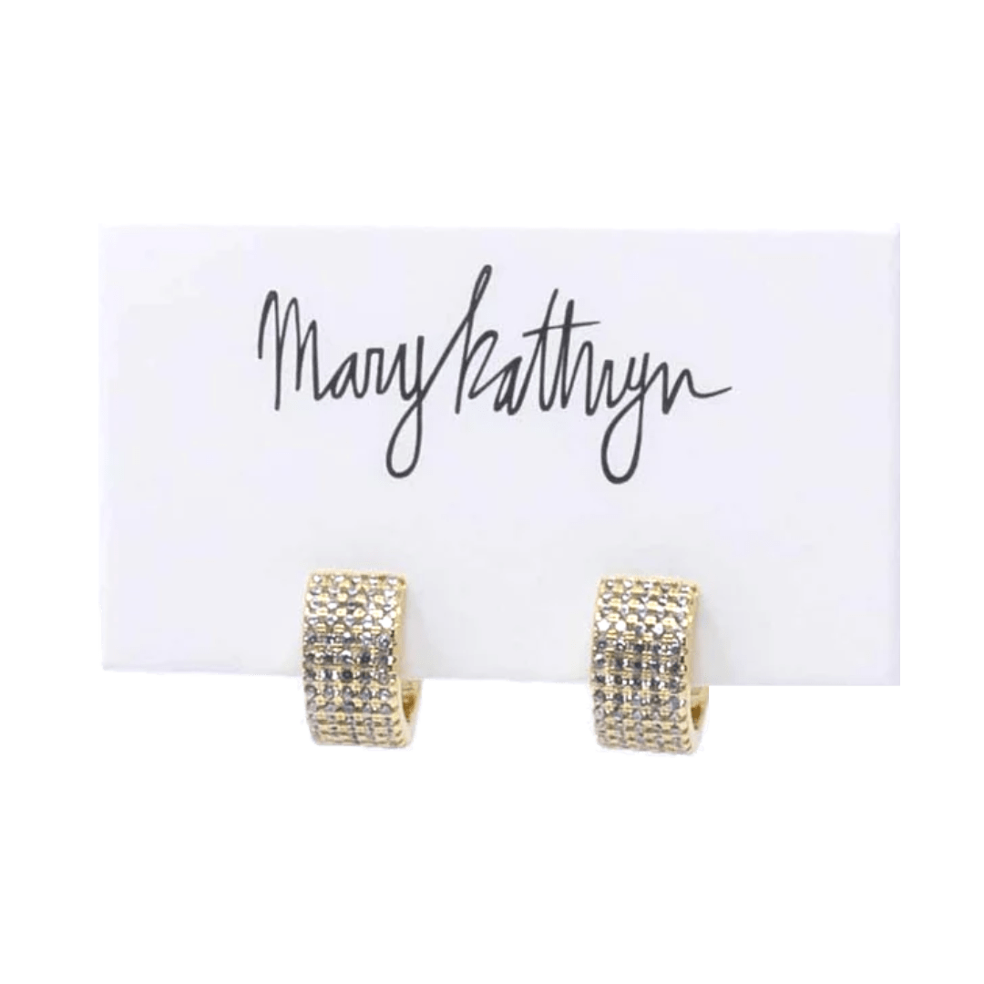 Mary Kathryn Design Earrings Gold Jessica Pave Huggies