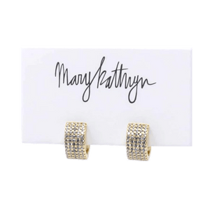 Mary Kathryn Design Earrings Gold Jessica Pave Huggies