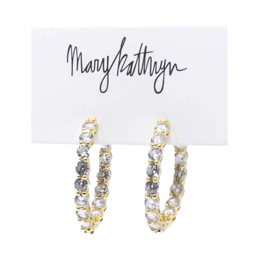 Mary Kathryn Design Earrings Gold Suzie Prong Set Hoops