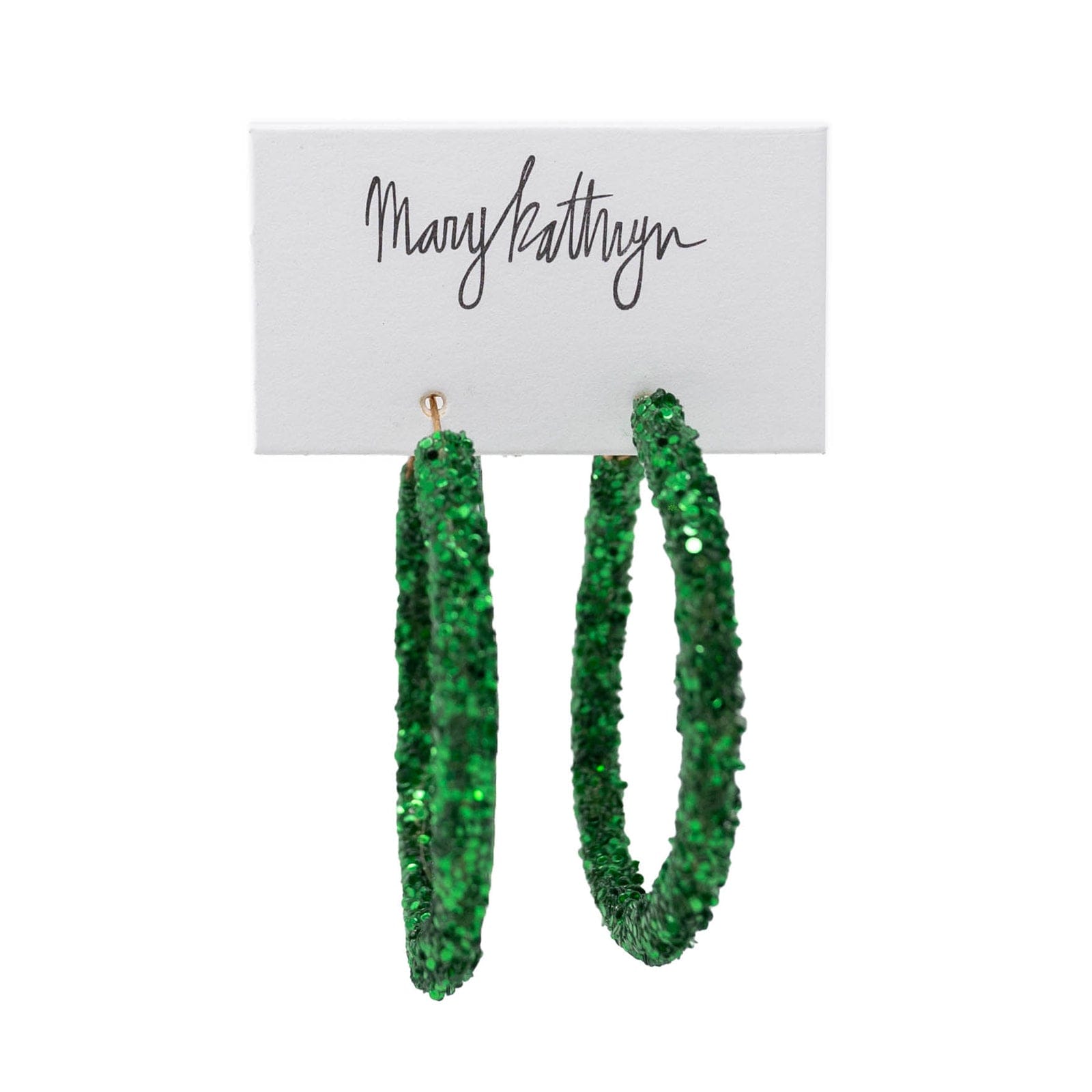 Mary Kathryn Design Earrings Large (55mm) Evergreen Glitter Hoops