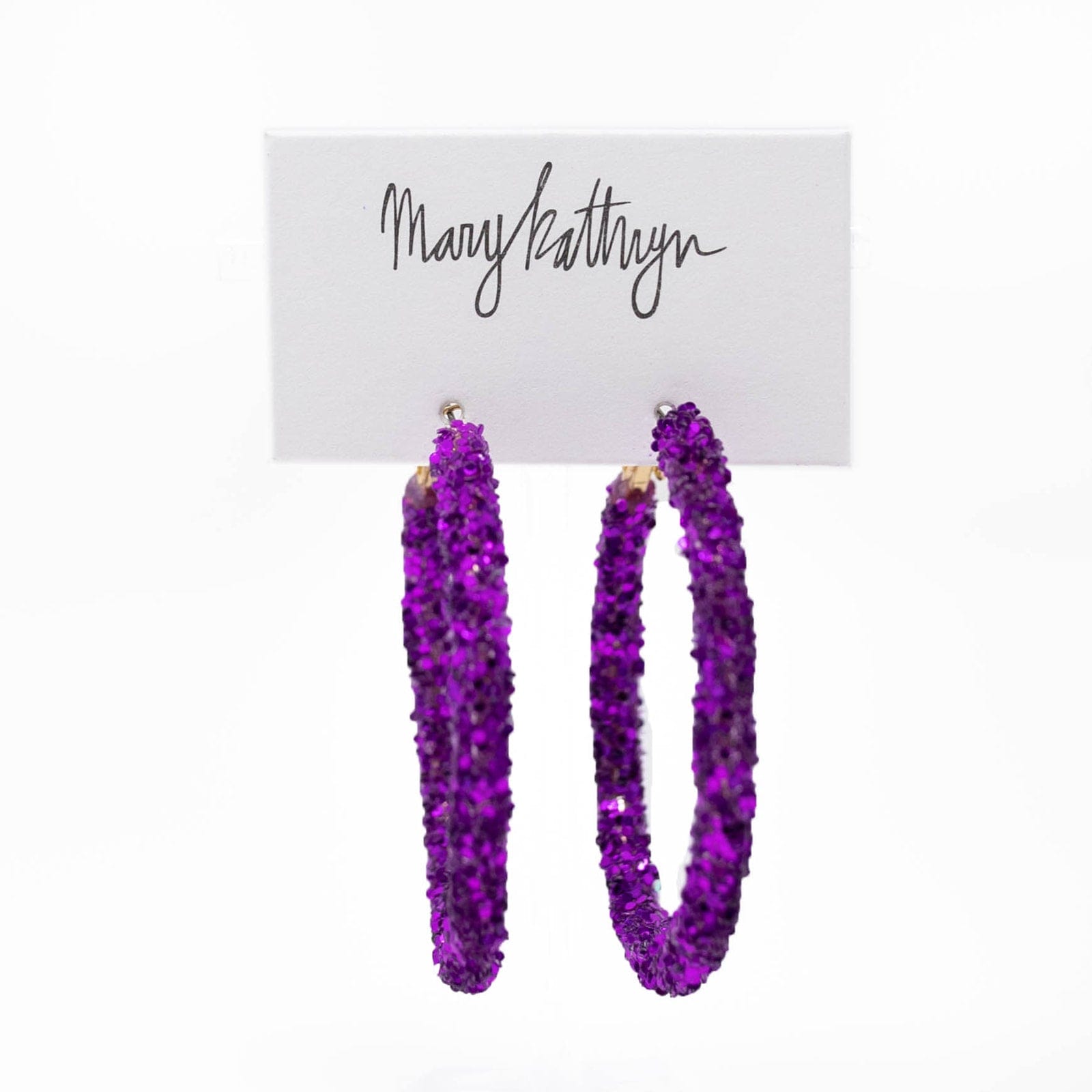 Mary Kathryn Design Earrings Large (55mm) Violet Glitter Hoops