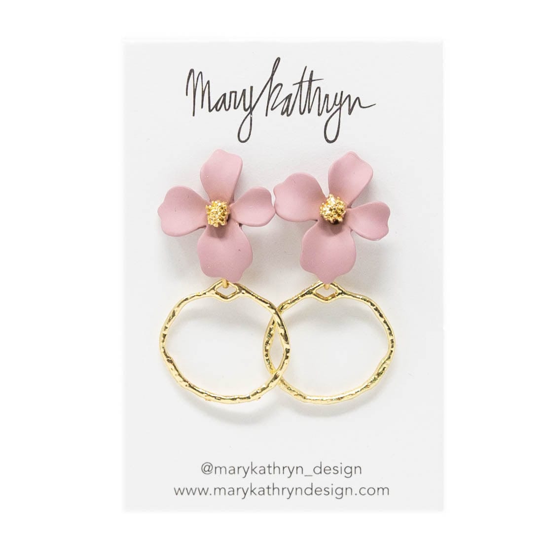 Mary Kathryn Design Earrings Mauve Lillian Flower Drop Earrings