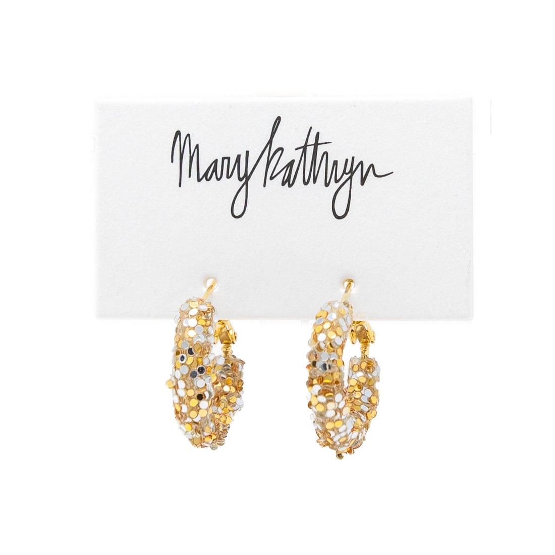 Mary Kathryn Design Earrings Mini (25mm) Mixed Gold + Silver Glitter Hoops