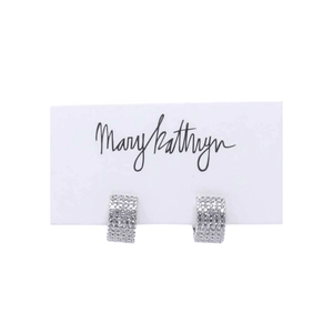 Mary Kathryn Design Earrings Silver Jessica Pave Huggies