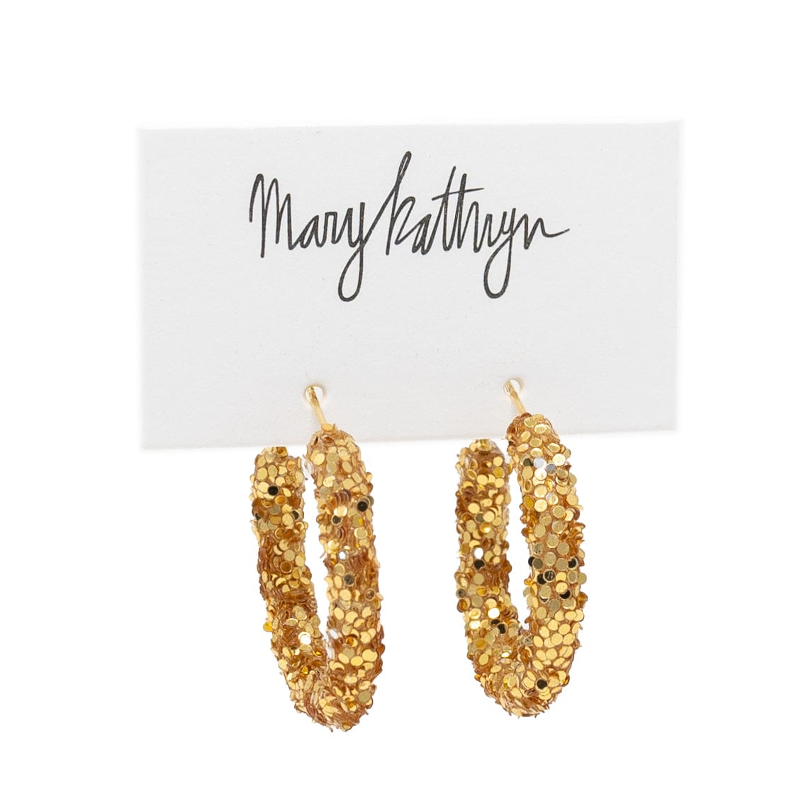 Mary Kathryn Design Earrings Small (35mm) Gold Glitter Hoops