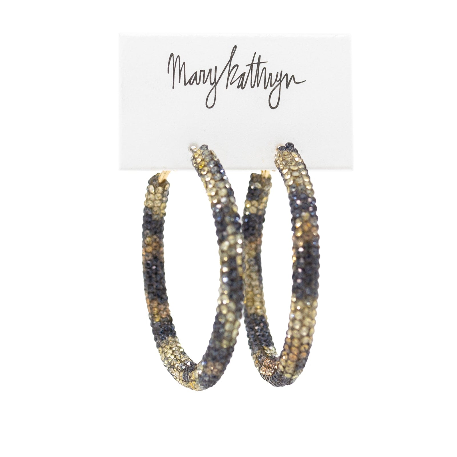 Mary Kathryn Design Earrings Snakeskin Rhinestone Hoops