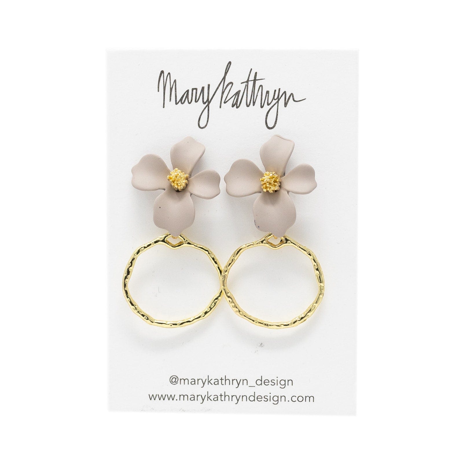 Mary Kathryn Design Earrings Taupe Lillian Flower Drop Earrings