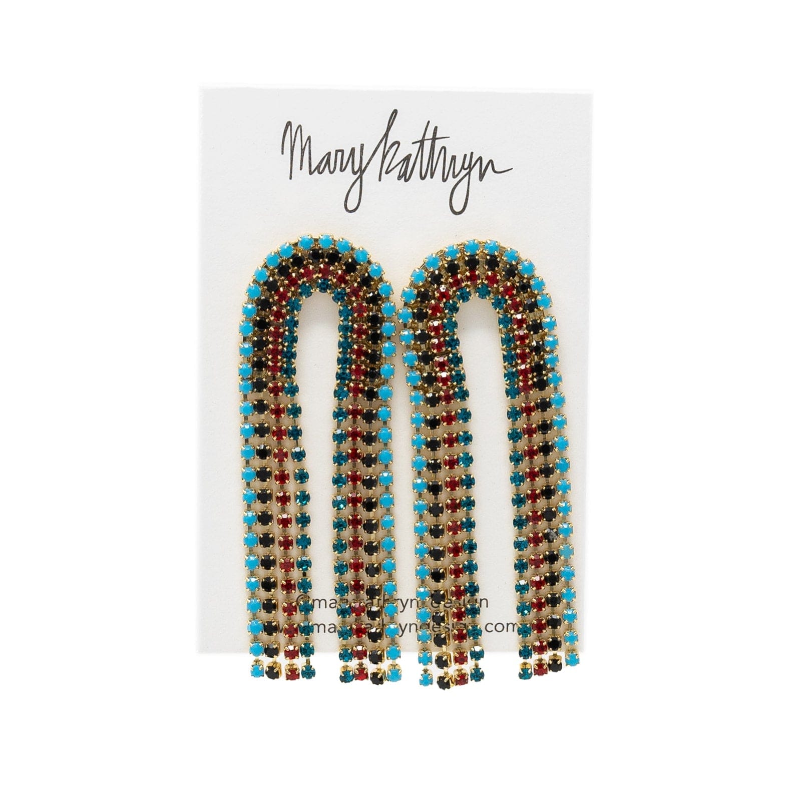 Mary Kathryn Design Earrings Turquoise Rainbow Iridescent Dangles