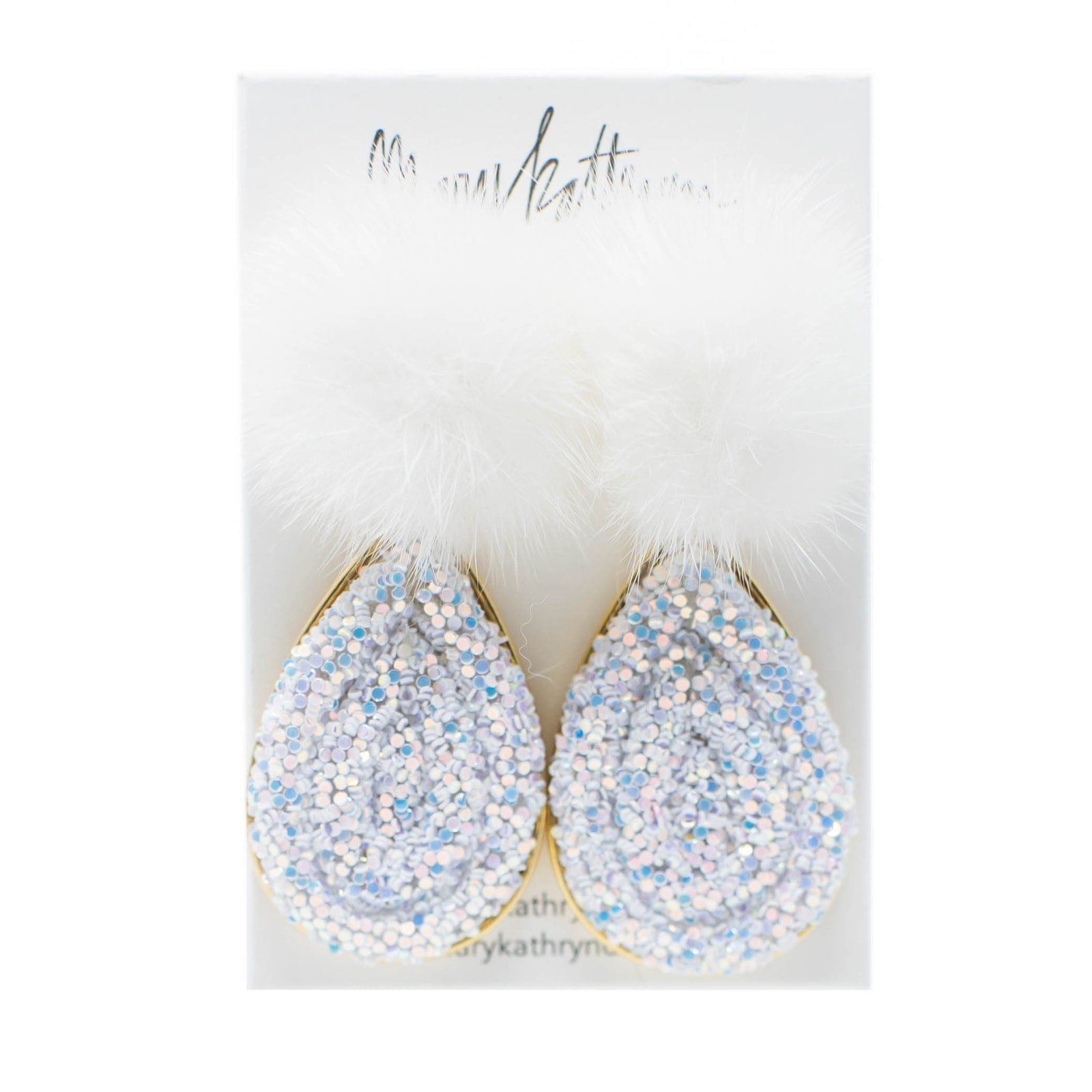 Mary Kathryn Design Earrings White Lacey Puff Earrings