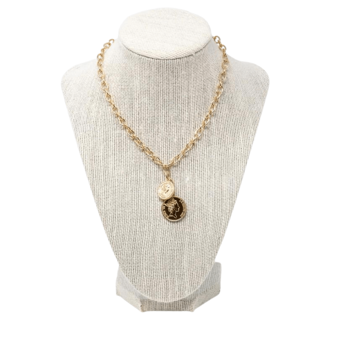 Mary Kathryn Design Jewelry Gold Double Royalty Coin Necklace