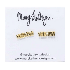 Mary Kathryn Design Jewelry Gold Yeehaw Stud