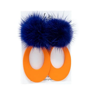 Mary Kathryn Design Jewelry Orange and Blue Puff Earrings