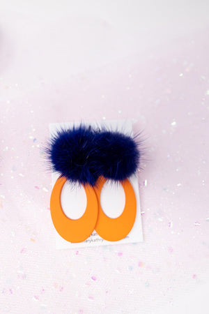 Mary Kathryn Design Jewelry Orange and Blue Puff Earrings