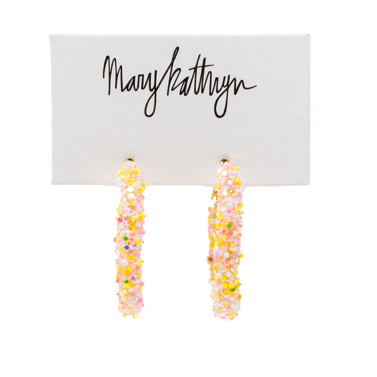 Mary Kathryn Design Jewelry Small (35mm) Peach Glitter Hoops