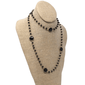 Mary Kathryn Design Necklace Black Spinel Long Faceted Necklace