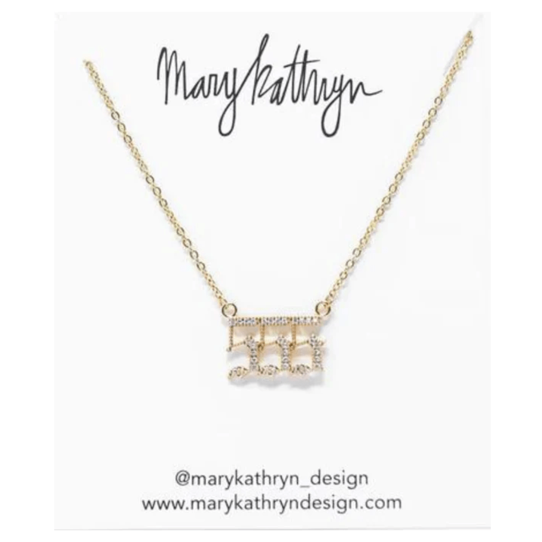 Mary Kathryn Design Necklace Rhinestone Angel Number Necklace