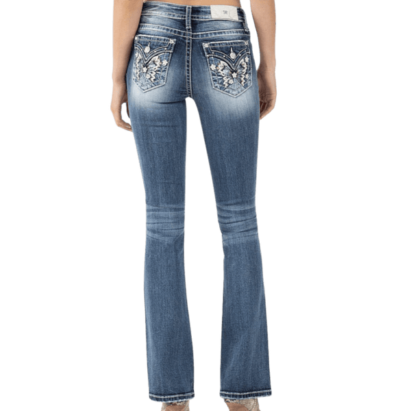 Miss Me Girls 10 Bootcut Denim outlet Blue Jeans Butterfly Bling Biker Rhinestone