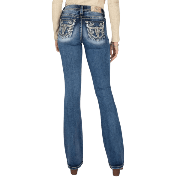 M Sport 6 - Classic Midrise Diva Jeans - Barbwire with Red Vent