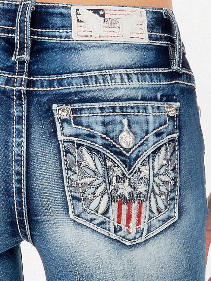 Miss Me 27×32 mid rise boot cut US good flag pockets