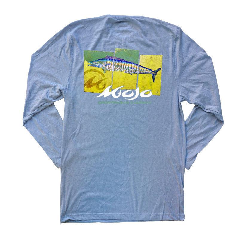 Mojo Sportswear Company Shirts Heron Blue / S Wahoo Panels Long Sleeve T-Shirt