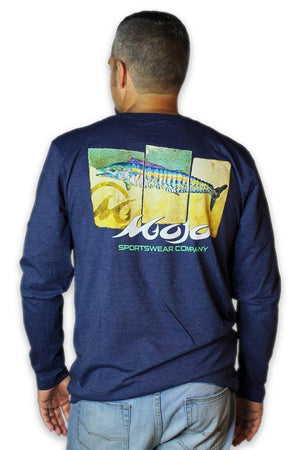 Mojo Sportswear Company Shirts Nautical Navy / S Wahoo Panels Long Sleeve T-Shirt