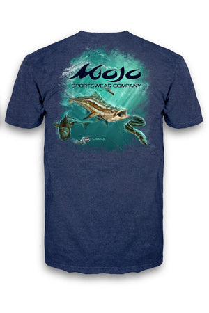 Mojo Sportswear Company Shirts Nautical Navy / XS Eel Assault Short Sleeve T-Shirt