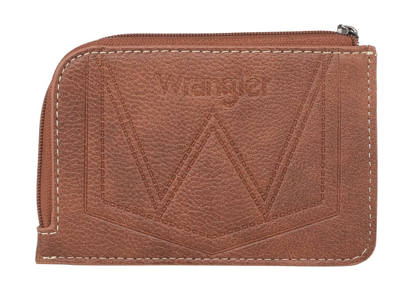 Wrangler Southwestern Art Print Mini Zip Card Case - Coffee