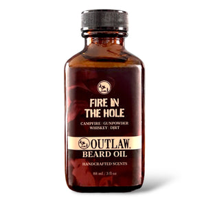 Outlaw: Natural Soap, Cologne, Body Wash, and Home Scents for Men & Women Beard and Hair Oil Fire in the Hole Campfire Beard Oil & Hair Elixir