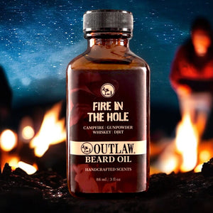 Outlaw: Natural Soap, Cologne, Body Wash, and Home Scents for Men & Women Beard and Hair Oil Fire in the Hole Campfire Beard Oil & Hair Elixir