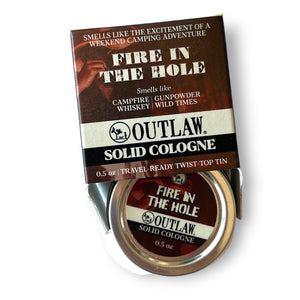 Outlaw: Natural Soap, Cologne, Body Wash, and Home Scents for Men & Women Solid Cologne Fire in the Hole Campfire Solid Cologne