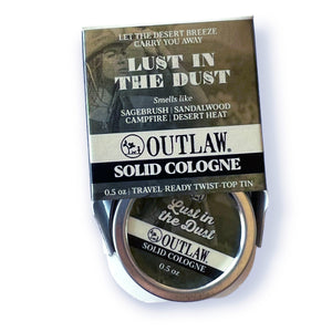 Outlaw: Natural Soap, Cologne, Body Wash, and Home Scents for Men & Women Solid Cologne Lust in the Dust Solid Cologne