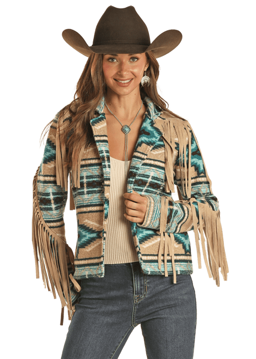 Rock & Roll Cowgirl Women's Aztec Print Sweater 46-1169