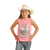 Panhandle Slim Shirts Rock & Roll Cowgirl Girls Pink Fringe Howdy Graphic Tank Top BG20T04356