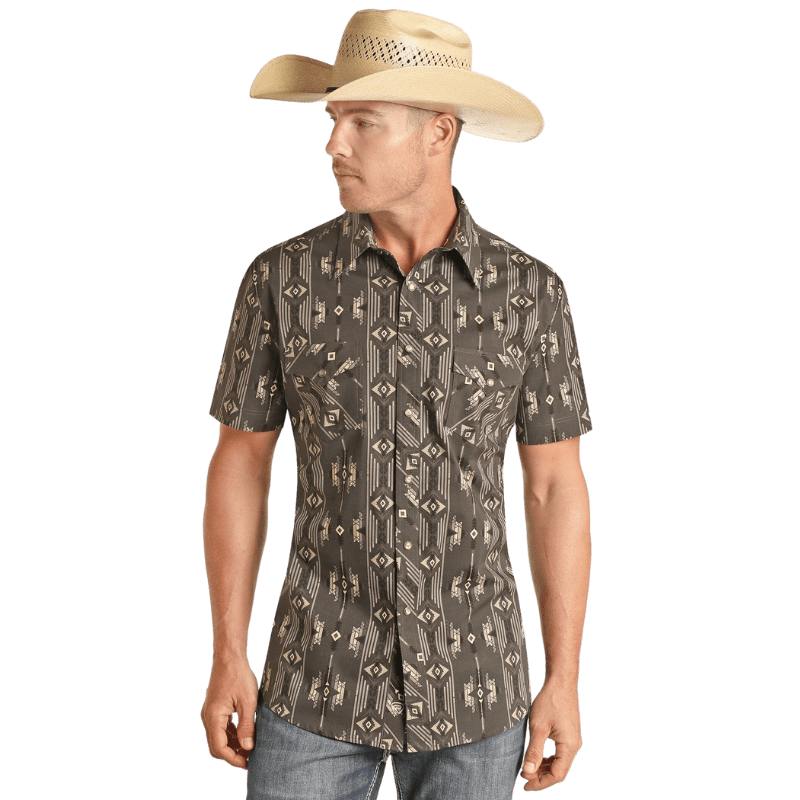 Cotton short sleeve printed shirt - Men