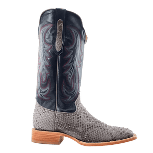 R WATSON BOOTS Mens - Boots - Western - Exotic R. Watson Men's Grey Sueded Back Cut Python Boots RW7412-2