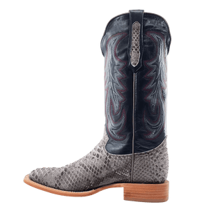 R WATSON BOOTS Mens - Boots - Western - Exotic R. Watson Men's Grey Sueded Back Cut Python Boots RW7412-2