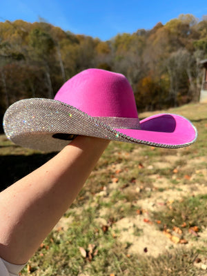 Rhinestone Cowgirl Hats Barbie Pink Hat & Crystal Rhinestones