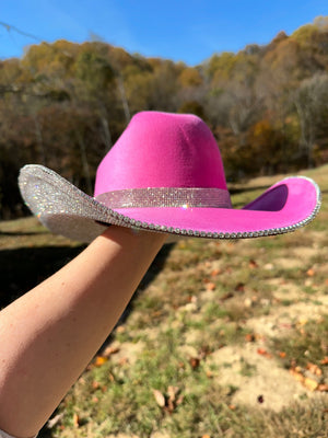 Rhinestone Cowgirl Hats Barbie Pink Hat & Crystal Rhinestones