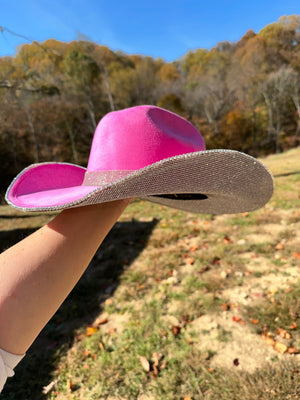 Rhinestone Cowgirl Hats Barbie Pink Hat & Crystal Rhinestones