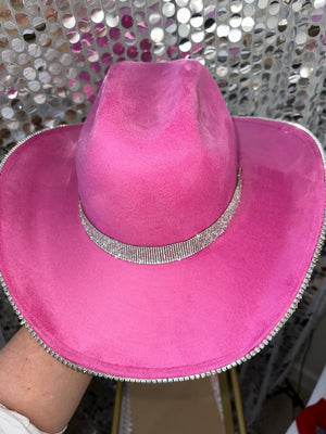 Rhinestone Cowgirl Hats Barbie Pink Hat & Crystal Rhinestones